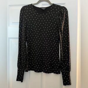 Black Polka Dot Women's Top